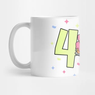 I am 4 with bunny - girl birthday 4 years old Mug